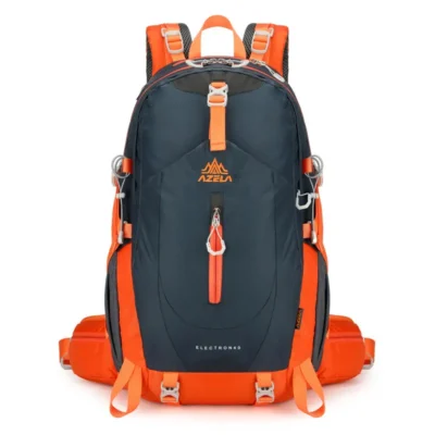 Azela Gear Electron 40 Ultralight Hiking Day Backpack 40L Dark Blue Orange A1349